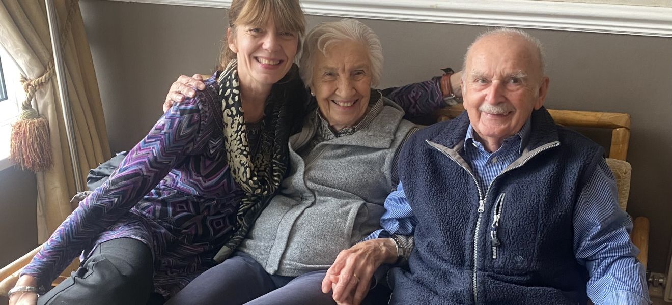 Photo of Gina Awad and some elderly friends