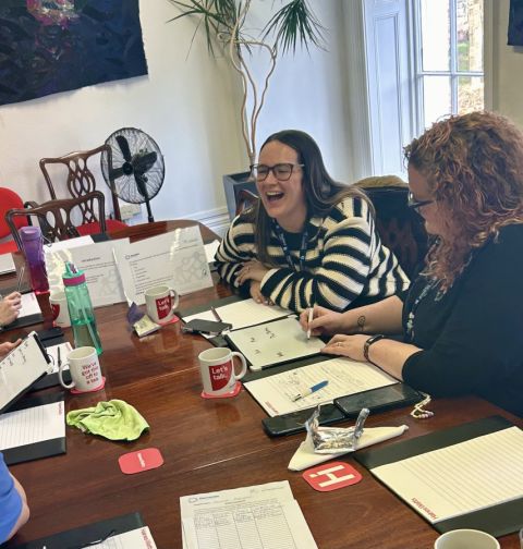 Photo of dementia interpreters having a discussion