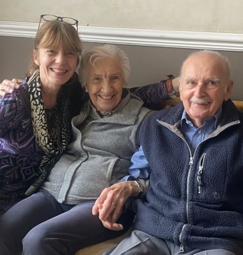 Photo of Gina Awad and some elderly friends