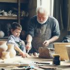Grandfather and grandson pottery making - By Vitaly Gariev