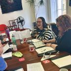 Photo of dementia interpreters having a discussion