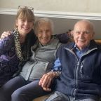 Photo of Gina Awad and some elderly friends